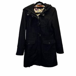Steve Madden Black Wool Blend Coat Size Medium